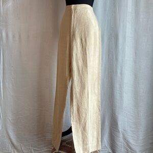 Polo Ralph Lauren Ivory Linen Wide-Legged High-Waist Pants Size 10